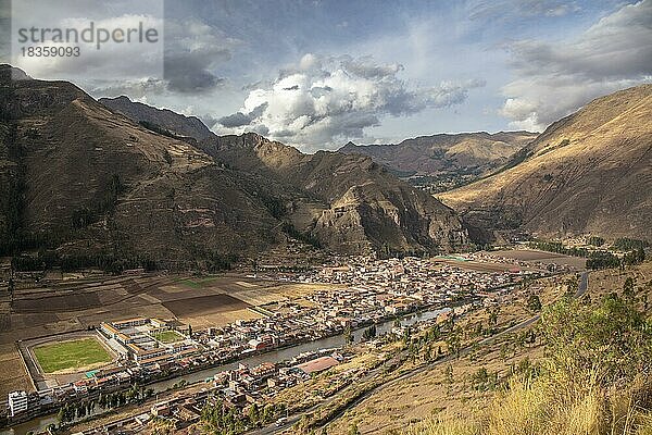 Mirador Taray  Aussicht auf Pisac  auch Pisaq  Tal des Urubamba Fluss  Peru  Südamerika