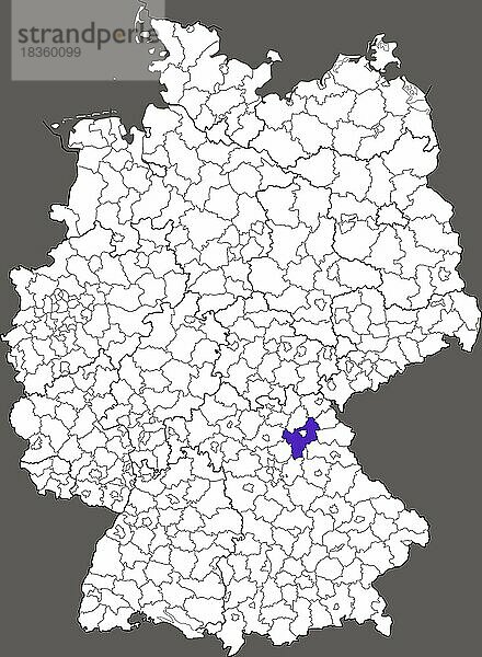 Landkreis Bayreuth  in Bayern  Lage des Landkreis innerhalb von Deutschland