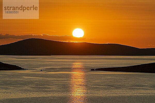 Sonnenuntergang über Horta  Mykonos  Griechenland  Europa