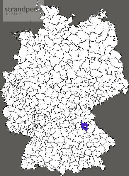 Landkreis Amberg-Sulzbach  in Bayern  Lage des Landkreis innerhalb von Deutschland  alle bayerischen Lankreise finden Sie unter Stichwort MapBayTH