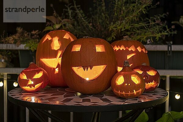 Kürbisfratzen  geschnitzte Kürbisse  Halloween  Deutschland  Europa