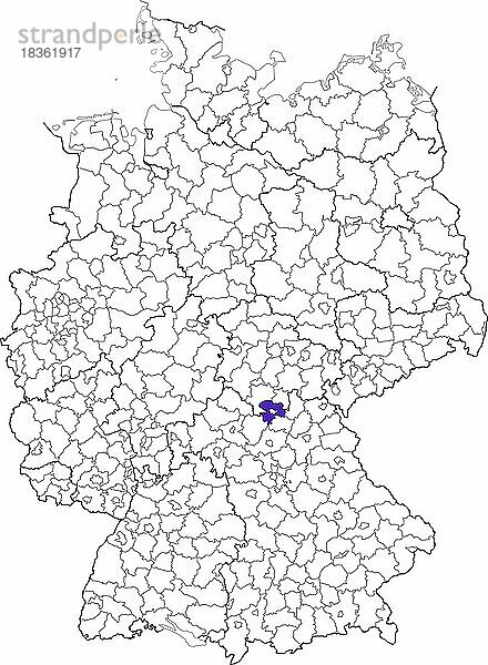 Landkreis Coburg  in Bayern  Lage des Landkreis innerhalb von Deutschland