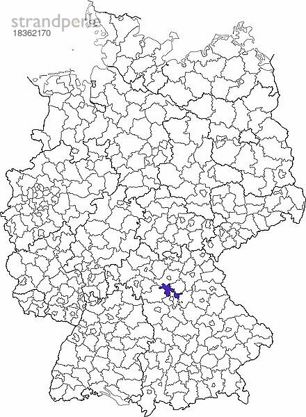 Landkreis Erlangen-Höchstadt  in Bayern  Lage des Landkreis innerhalb von Deutschland