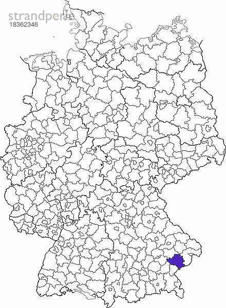 Landkreis Rottal-Inn  in Bayern  Lage des Landkreis innerhalb von Deutschland