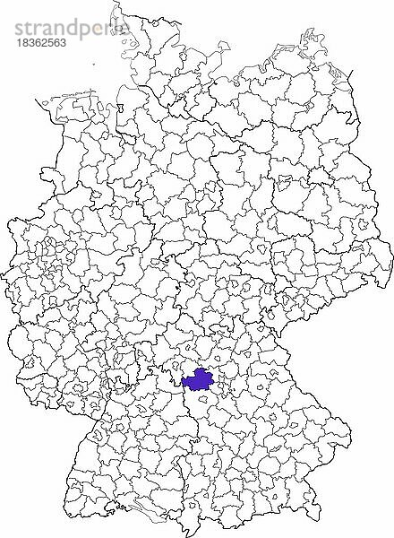 Landkreis Neustadt an der Aisch-Bad Windsheim  in Bayern  Lage des Landkreis innerhalb von Deutschland