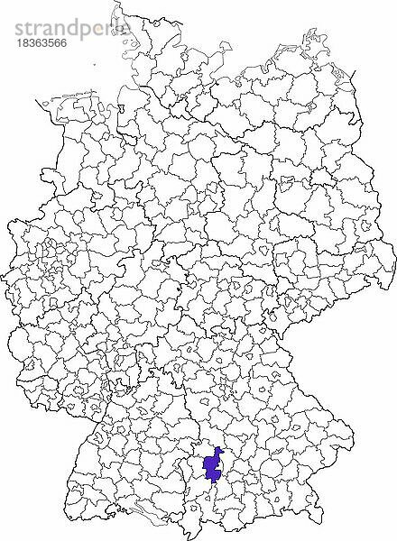 Landkreis Augsburg  in Bayern  Lage des Landkreis innerhalb von Deutschland