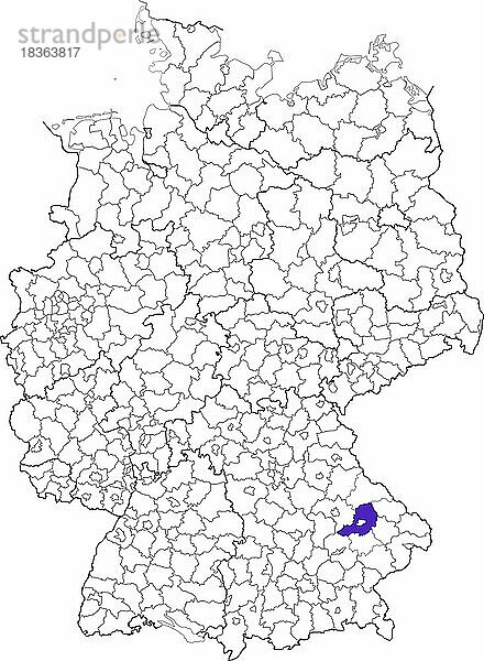 Landkreis Straubing  in Bayern  Lage des Landkreis innerhalb von Deutschland