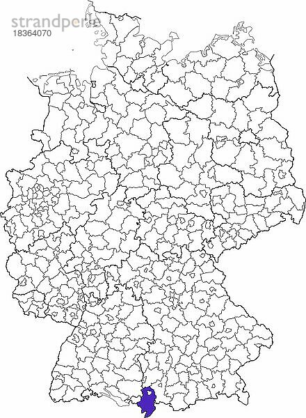 Landkreis Oberallgäu  in Bayern  Lage des Landkreis innerhalb von Deutschland