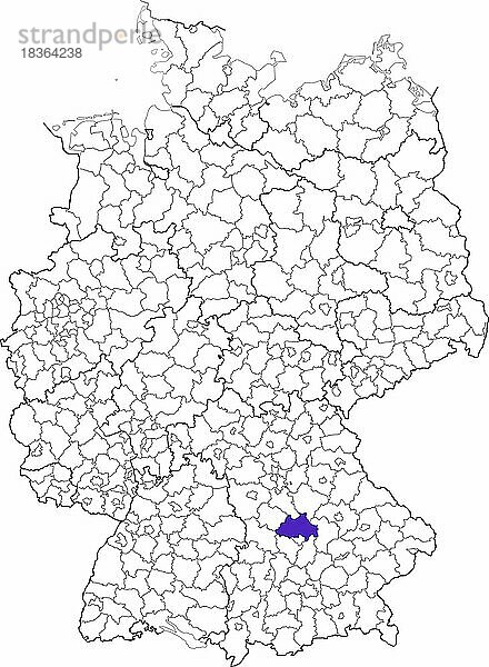 Landkreis Eichstätt  in Bayern  Lage des Landkreis innerhalb von Deutschland