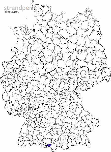 Landkreis Lindau  in Bayern  Lage des Landkreis innerhalb von Deutschland