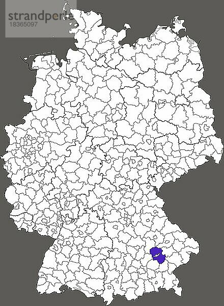 Landkreis Landshut  in Bayern  Lage des Landkreis innerhalb von Deutschland