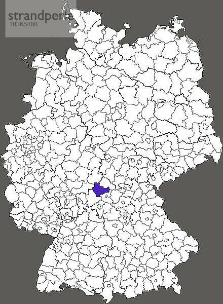 Landkreis Bad Kissingen in Bayern  Lage des Landkreis innerhalb von Deutschland