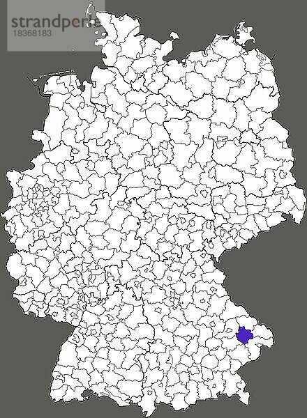 Landkreis Deggendorf  in Bayern  Lage des Landkreis innerhalb von Deutschland