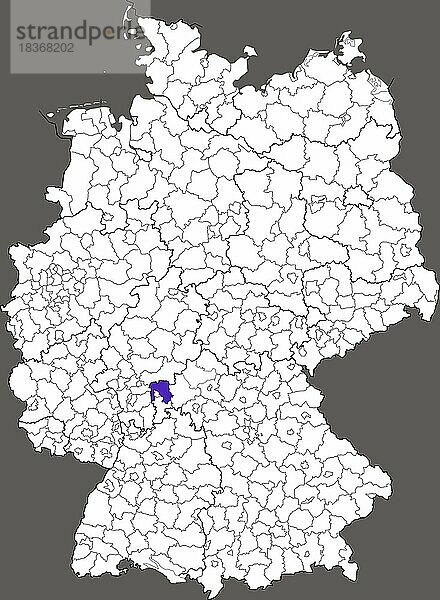 Landkreis Aschaffenburg  in Bayern  Lage des Landkreis innerhalb von Deutschland