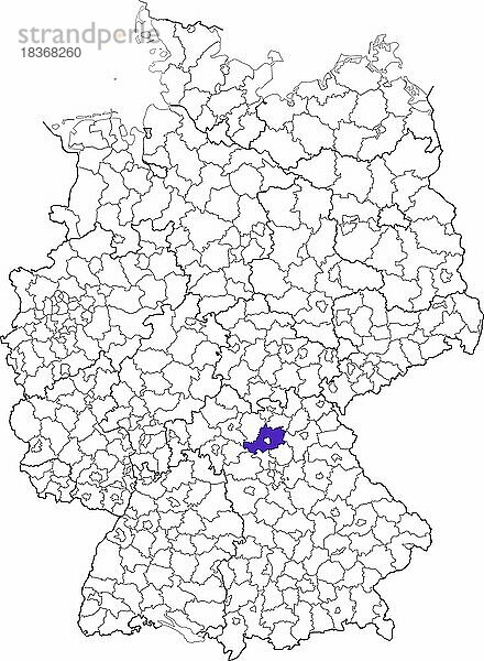 Landkreis Bamberg  in Bayern  Lage des Landkreis innerhalb von Deutschland