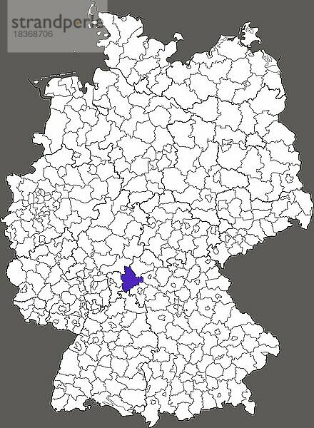 Landkreis Main-Spessart  in Bayern  Lage des Landkreis innerhalb von Deutschland