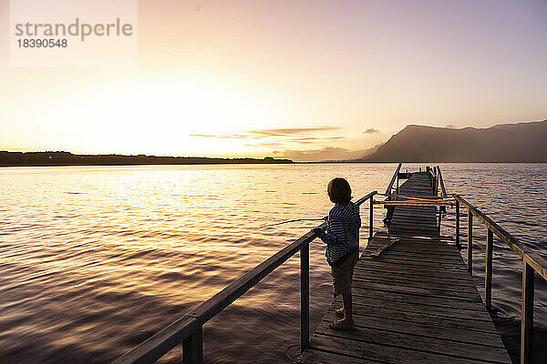 Pier an der Lagune Stanford Südafrika