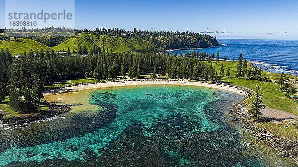 Luftaufnahme der Emily Bay  UNESCO-Weltkulturerbe  Norfolkinsel  Australien  Pazifik