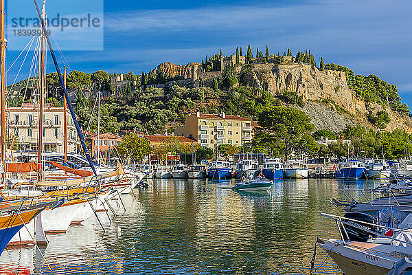 Der Hafen von Cassis  Cassis  Bouches du Rhone  Provence-Alpes-Cote d'Azur  Frankreich  Westeuropa