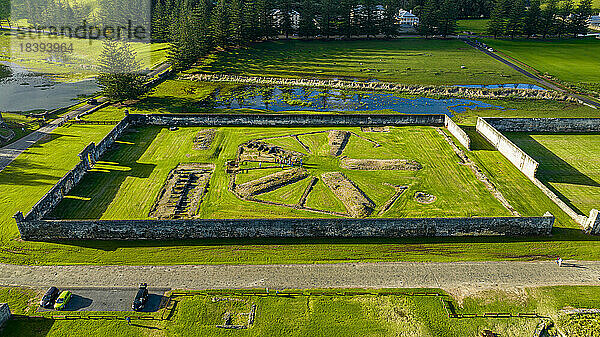 Luftaufnahme des historischen Gebiets von Kingston und Arthur's Vale  UNESCO-Weltkulturerbe  Norfolkinsel  Australien  Pazifik