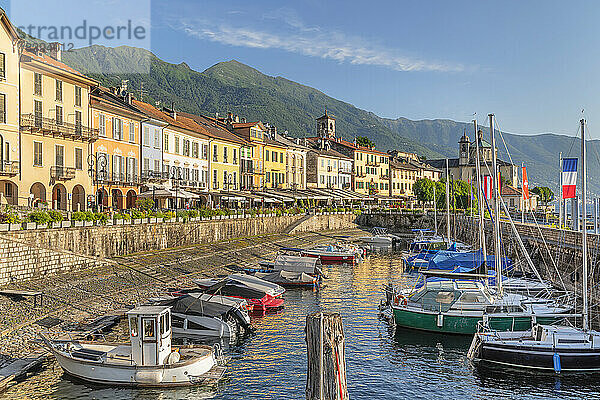 Hafen der alten Stadt  Cannobio  Lago Maggiore  Piemont  Italienische Seen  Italien  Europa