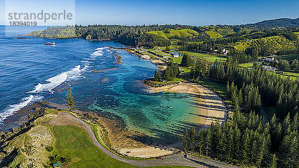 Luftaufnahme der Emily Bay  UNESCO-Weltkulturerbe  Norfolkinsel  Australien  Pazifik