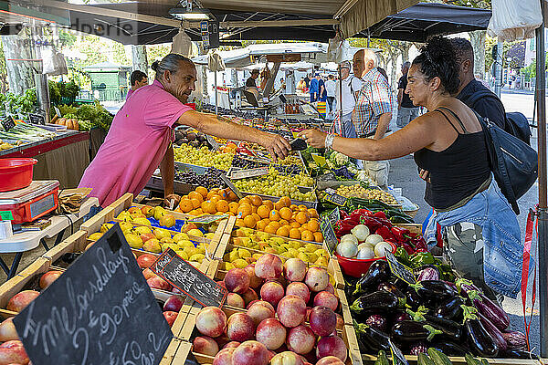 Markt  Sanary-sur-Mer  Provence-Alpes-Cote d'Azur  Frankreich  Westeuropa