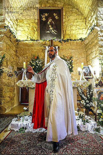 Osterfeier in der Maronitischen Kirche Unserer Lieben Frau  Bdadoun  Libanon  Naher Osten