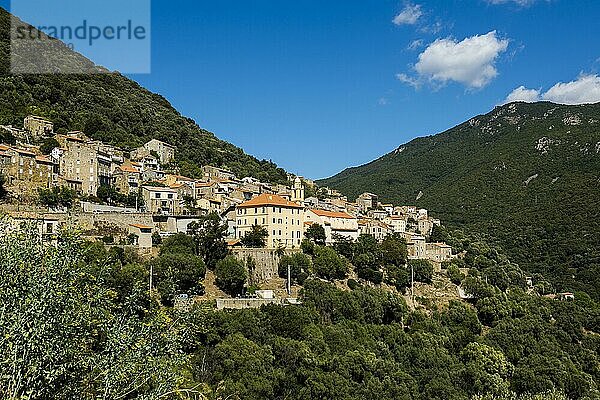 Bergdorf  Olmeto  Westküste  Département Corse-du-Sud  Korsika  Mittelmeer  Frankreich  Europa