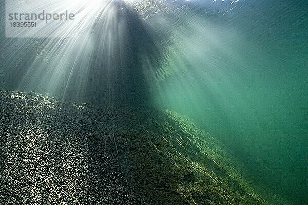 Sonnenstrahlen Im Fernsteinsee  Unterwasseraufnahme  Nassereith  Tirol  Östereich