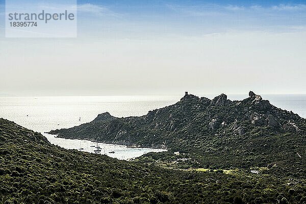 Granitfelsen  Le Lion de Roccapina  bei Sartène  Südküste  Département Corse-du-Sud  Korsika  Mittelmeer  Frankreich  Europa