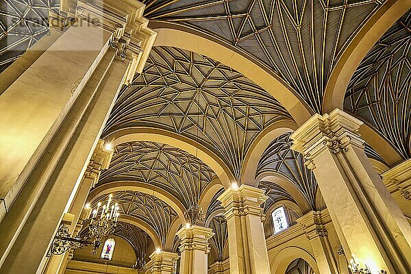 Basilika Metropolitan Kathedrale von Lima  Decke des Mittelschiffs  Lima  Peru  Südamerika
