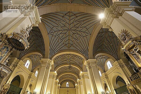 Basilika Metropolitan Kathedrale von Lima  Decke des Mittelschiffs  Lima  Peru  Südamerika