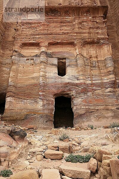 Urnengrab  verlassene Stadt Petra  al-Batra  Hauptstadt des Königreichs der Nabatäer  Jordanien  Asien
