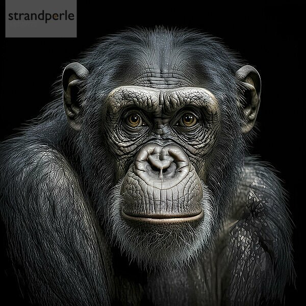 Schimpanse (Pan) Gattung der Familie der Menschenaffen  AI erzeugt