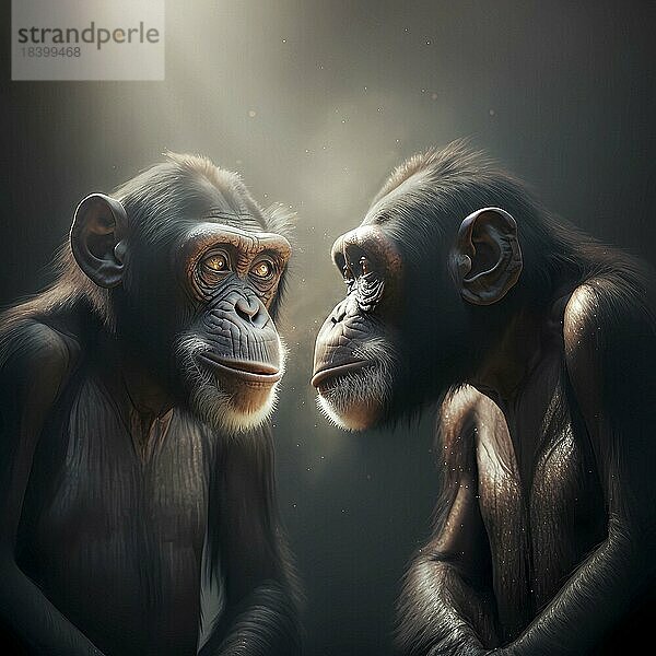 Schimpanse (Pan) Gattung der Familie der Menschenaffen  AI erzeugt