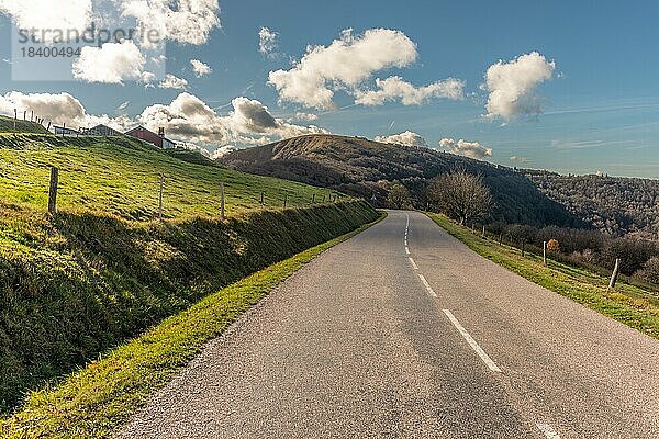 Route des Cretes in den Vogesen im Herbst. Elsass  Frankreich  Europa