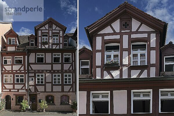 Historisches Fachwerkhaus mit Dachgaube  totalsaniert durch die Nürnberger Altstadtfreunde  Johannesgasse 55  Nürnberg  Mittelfranken  Bayern  Deutschland  Europa