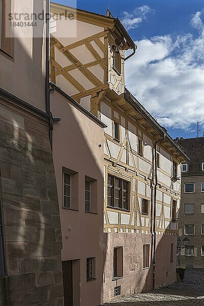 Historisches Fachwerkhaus in der Altstadt  Nürnberg  Mittelfranken  Bayern  Deutschland  Europa