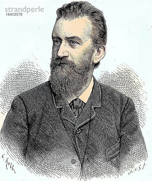 Carl Joseph Millöcker  Karl Millöcker (29. April 1842 -31. Dezember 1899) war ein österreichischer Operettenkomponist  Historisch  digital restaurierte Reproduktion von einer Vorlage aus dem 19. Jahrhundert