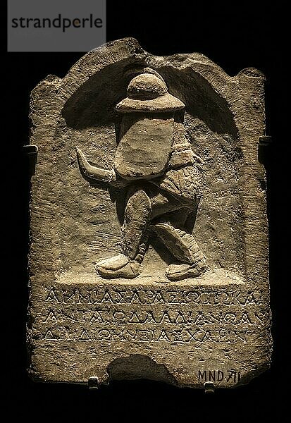 Grabstein für den Gladiator Thraex Araxios  Spitzname Antaios  Akhisar  Türkei  200 300 n. Chr  Asien