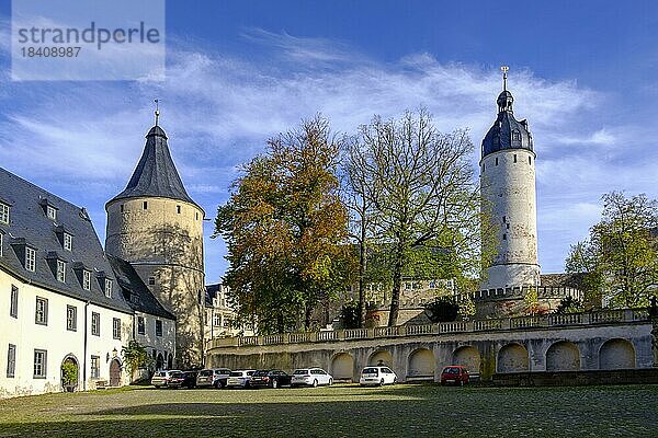 Innenhof  mit Hausmannsturm  Schloss Altenburg  Altenburg  Thüringen  Deutschland  Europa