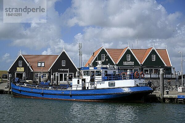Hafen von Oudeschild  Schiff im Hafen  Juni  Insel Texel  Nordsee  Nordholland  Niederlande  Europa