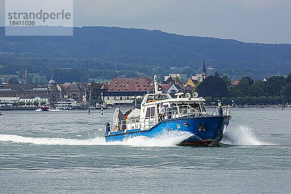 Polizeiboot 24 der Wasserschutzpolizei auf dem Bodensee  Konstanz  Baden-Württemberg  Deutschland  Europa