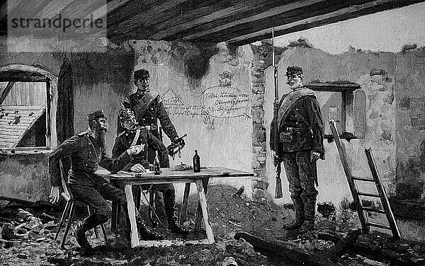 Französisch-preußischer Krieg  1870  Fraktionssitz in Paris  Historisch  digital restaurierte Reproduktion von einer Vorlage aus dem 19. Jahrhundert