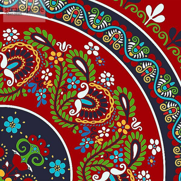Traditionelle ungarische Stickerei Vektor dekorativen Hintergrund Karte