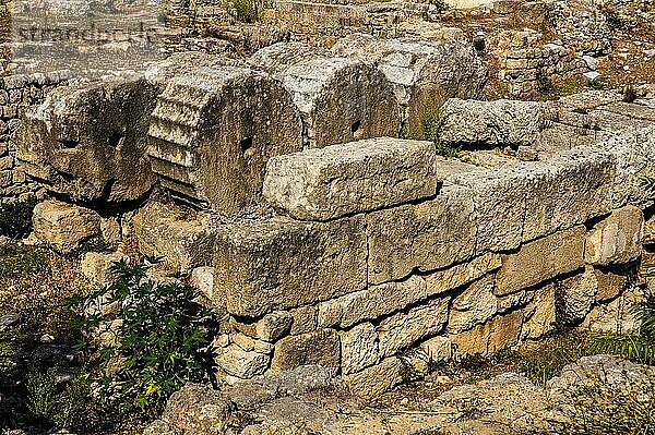 Reste der byzantinischen Stadtmauer  Altstadt  Rhodos-Stadt  Griechenland  Europa