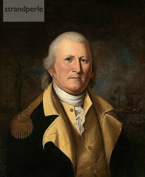 William Moultrie (23. November 1730-27. September 1805) war ein US-amerikanischer Politiker und Gouverneur von South Carolina  Gemälde von Charles Willson Peale (1741-1827)  Historisch  digital restaurierte Reproduktion einer historischen Vorlage