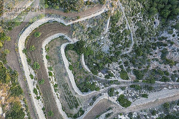 Luftaufnahme  Verlassener Bauernhof  La Trapa  Mallorca  Spanien  Europa