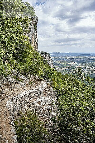 Wanderweg zum Castell d Alaró  Puig dalaró?  Mallorca  Spanien  Europa